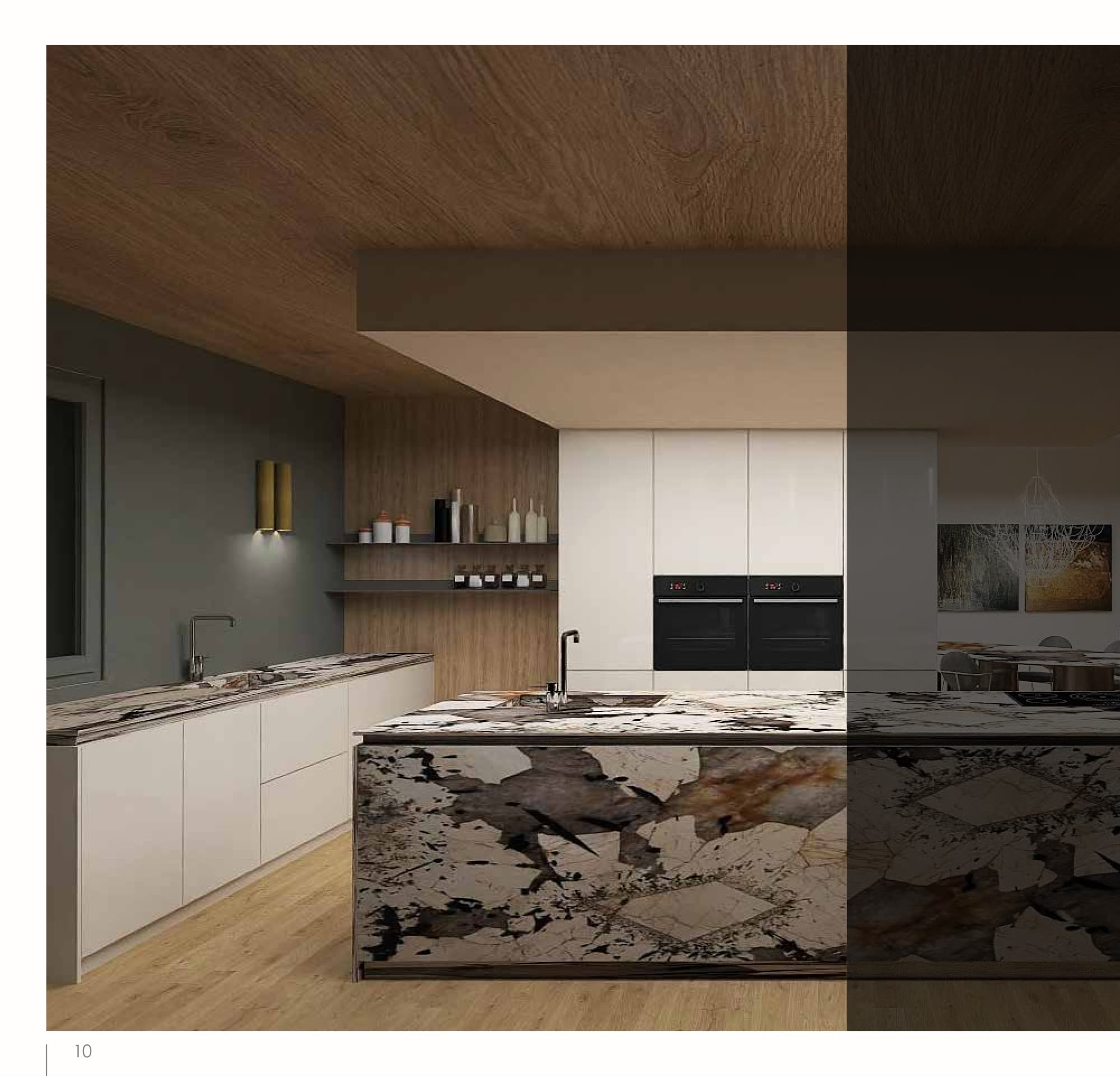 Marble kitchen worktop treated with Defender